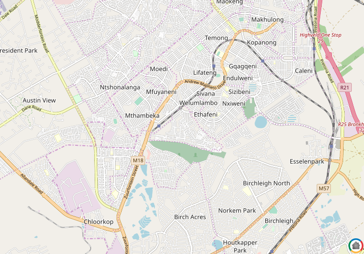 Map location of Ehlanzeni